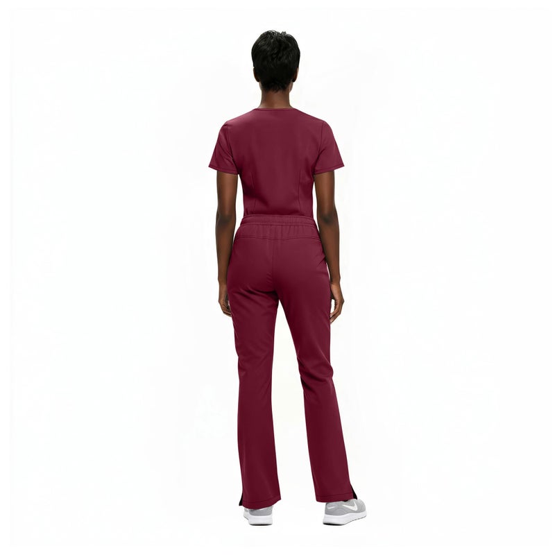 Natural Uniforms طقم سكراب ياقه على شكل Y للنساء من ناتشورال يونيفورمز (برغندي، متوسط) - Image 5